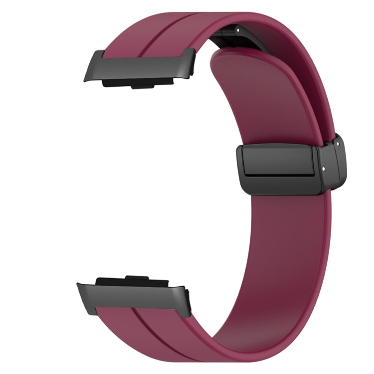 For Huawei Watch D Solid Color Folding Magnetic Buckle Silicone Watch Band(Wine Red) - Watch Bands by PMC TechLife | Online Shopping South Africa | PMC TechLife