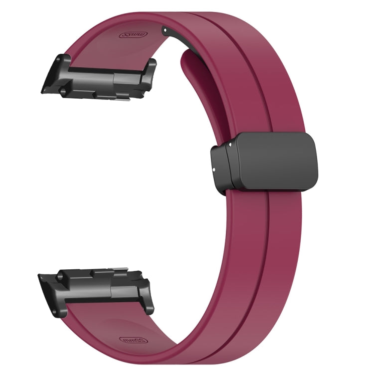 For Huawei Watch D Solid Color Folding Magnetic Buckle Silicone Watch Band(Wine Red) - Watch Bands by PMC TechLife | Online Shopping South Africa | PMC TechLife