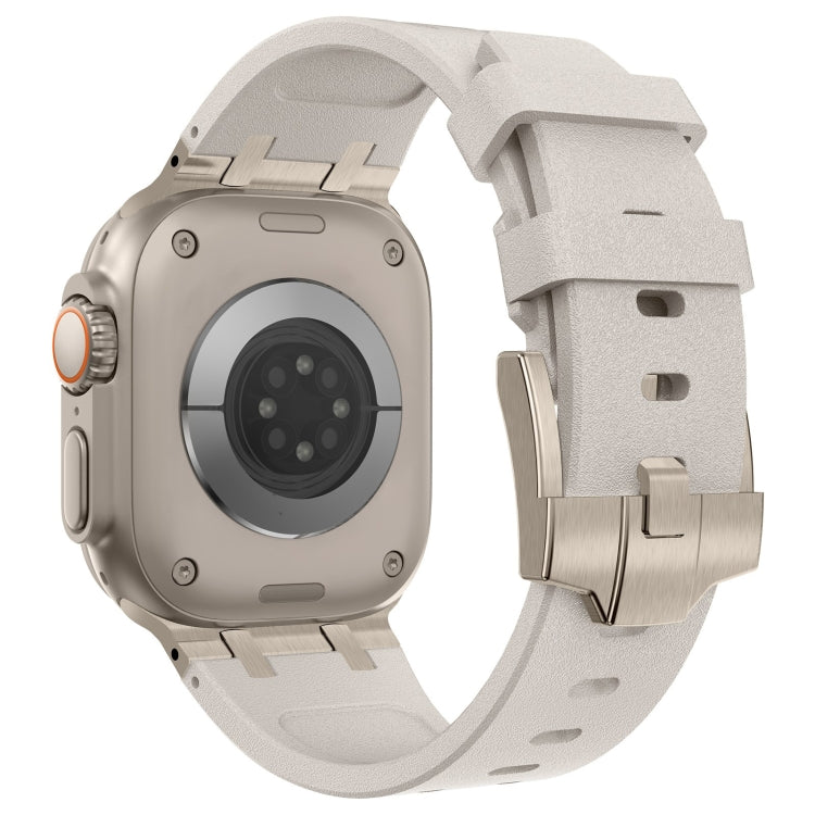 For Apple Watch Series 6 44mm Stone Grain Liquid Silicone Watch Band(Titanium Starlight) - Watch Bands by PMC TechLife | Online Shopping South Africa | PMC TechLife