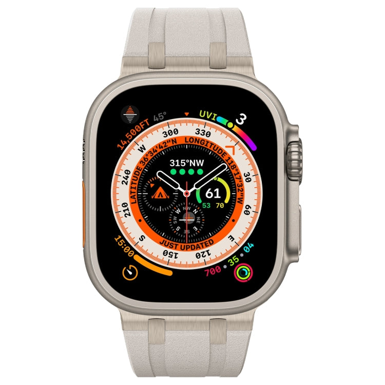 For Apple Watch Series 4 44mm Stone Grain Liquid Silicone Watch Band(Titanium Starlight) - Watch Bands by PMC TechLife | Online Shopping South Africa | PMC TechLife