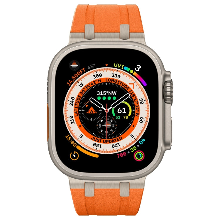 For Apple Watch Series 3 42mm Stone Grain Liquid Silicone Watch Band(Titanium Orange) - Watch Bands by PMC TechLife | Online Shopping South Africa | PMC TechLife