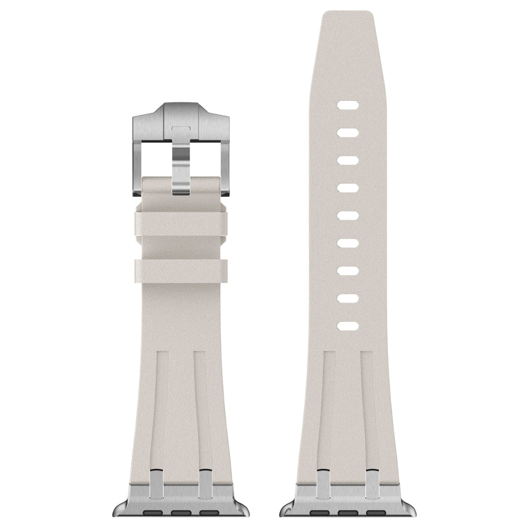 For Apple Watch Series 3 42mm Stone Grain Liquid Silicone Watch Band(Silver Starlight) - Watch Bands by PMC TechLife | Online Shopping South Africa | PMC TechLife