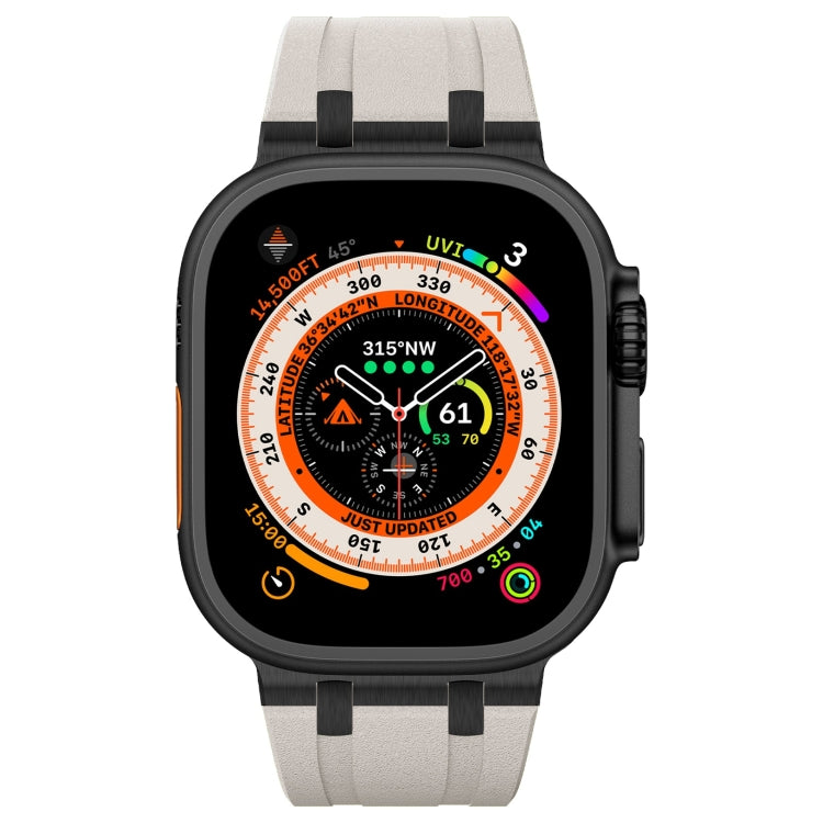For Apple Watch 42mm Stone Grain Liquid Silicone Watch Band(Black Starlight) - free shipping - PMC TechLife - Order now!