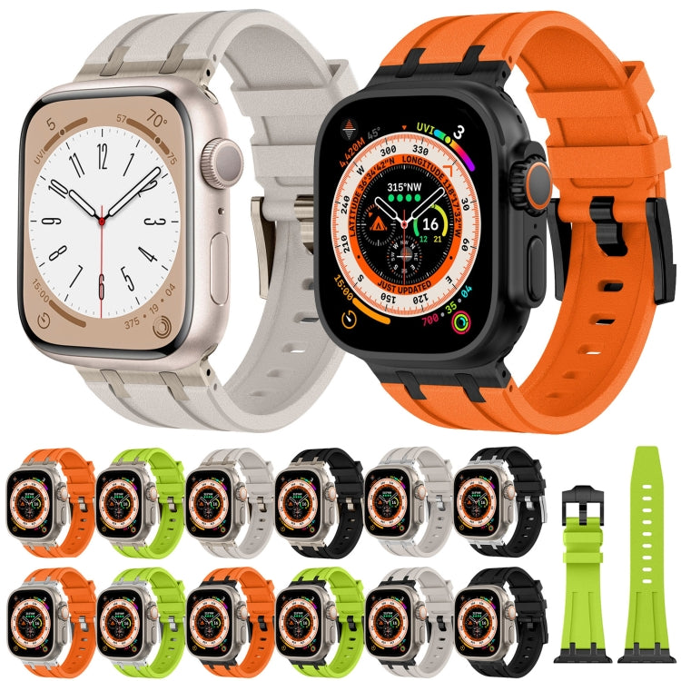For Apple Watch Series 8 45mm Stone Grain Liquid Silicone Watch Band(Silver Starlight) - free shipping - PMC TechLife - Order now!