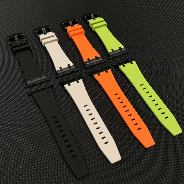 For Apple Watch Series 2 42mm Stone Grain Liquid Silicone Watch Band(Silver Black) - Watch Bands by PMC TechLife | Online Shopping South Africa | PMC TechLife