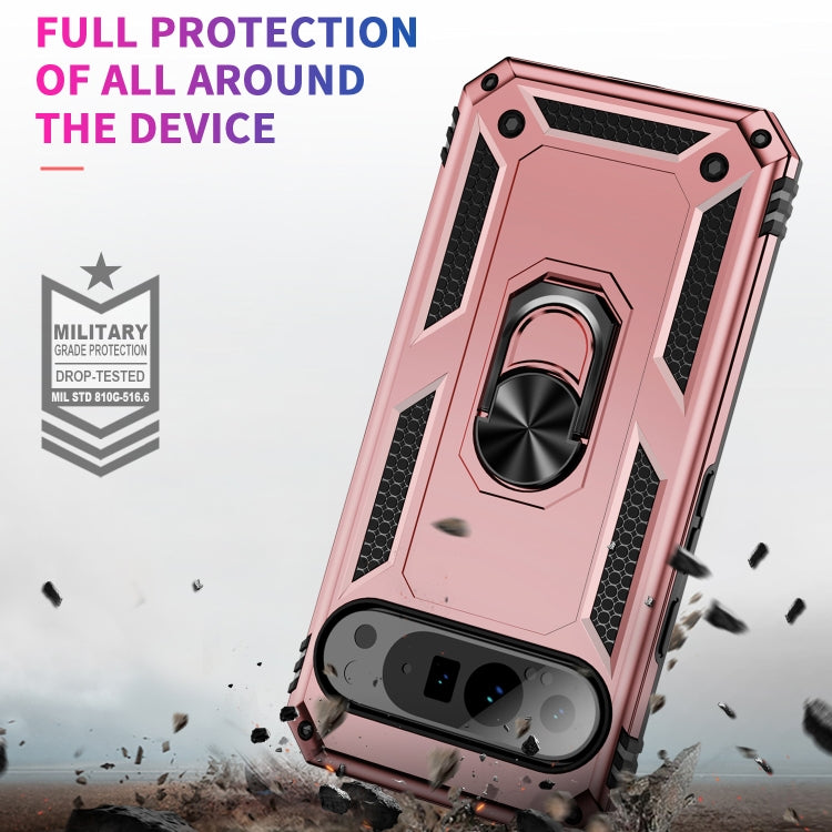 For Google Pixel 9 Pro Shockproof TPU + PC Phone Case with Holder(Rose Gold) - Google Cases by PMC Jewellery | Online Shopping South Africa | PMC Jewellery | Buy Now Pay Later Mobicred