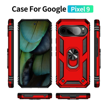 For Google Pixel 9 Shockproof TPU + PC Phone Case with Holder(Red) - Google Cases by PMC Jewellery | Online Shopping South Africa | PMC Jewellery | Buy Now Pay Later Mobicred