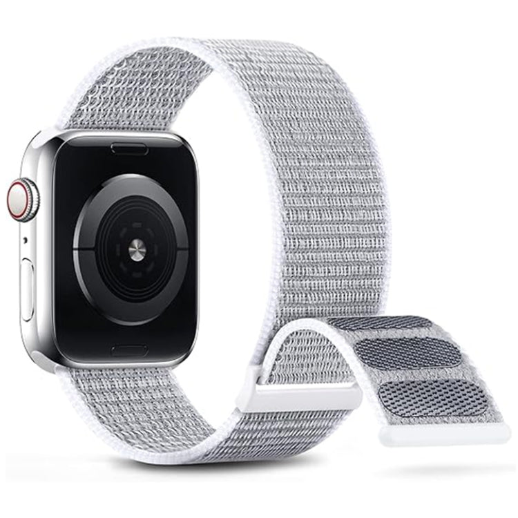 For Apple Watch Series 8 45mm Dual Hook and Loop Nylon Watch Band(Seashell) - Watch Bands by PMC TechLife | Online Shopping South Africa | PMC TechLife