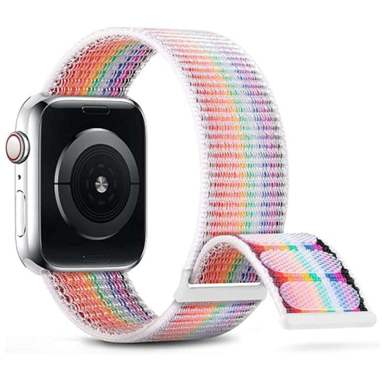 For Apple Watch Series 7 41mm Dual Hook and Loop Nylon Watch Band(Rainbow) - Watch Bands by PMC TechLife | Online Shopping South Africa | PMC TechLife