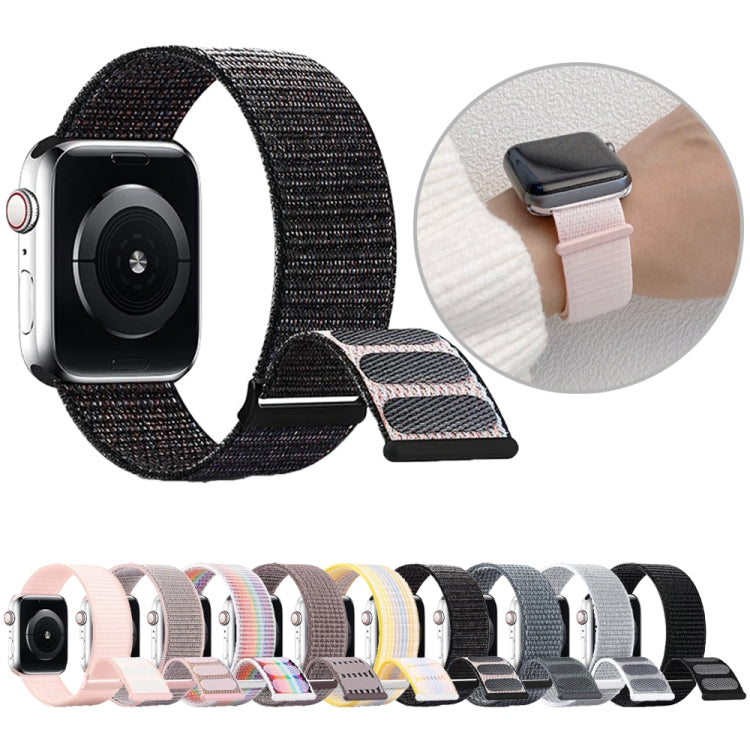 For Apple Watch Series 7 41mm Dual Hook and Loop Nylon Watch Band(Seashell) - Watch Bands by PMC TechLife | Online Shopping South Africa | PMC TechLife