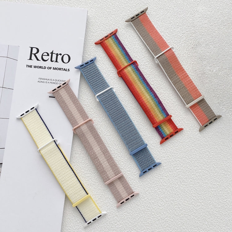 For Apple Watch Series 4 40mm Dual Hook and Loop Nylon Watch Band(Rainbow) - Watch Bands by PMC TechLife | Online Shopping South Africa | PMC TechLife