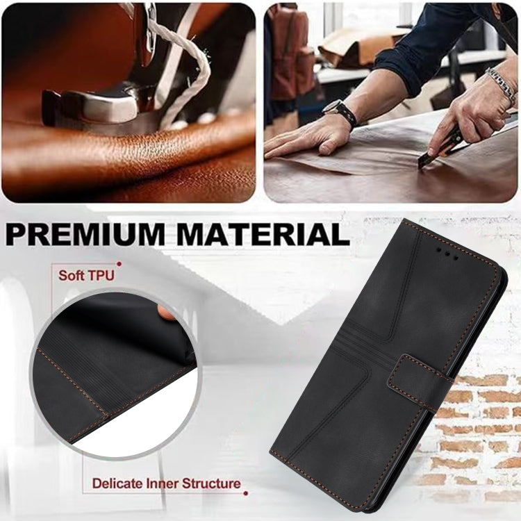 For iPhone 16 Pro Max Triangle Solid Color Leather Phone Case(Black) - iPhone 16 Pro Max Cases by PMC TechLife | Online Shopping South Africa | PMC TechLife | Buy Now Pay Later Mobicred