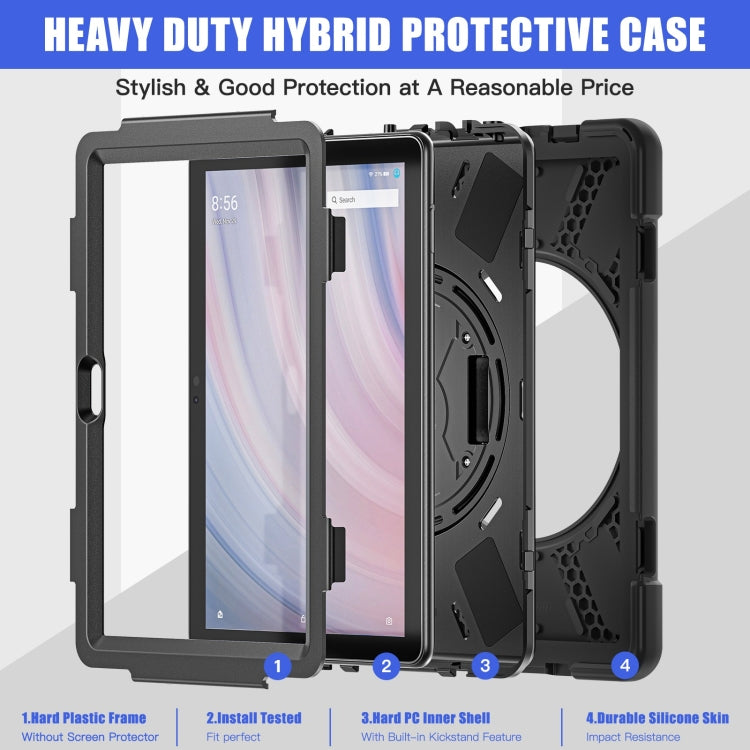 For Amazon Kindle Fire HD10 2023 Silicone Hybrid PC Full Body Tablet Case(Black) - Amazon by PMC TechLife | Online Shopping South Africa | PMC TechLife | Buy Now Pay Later Mobicred