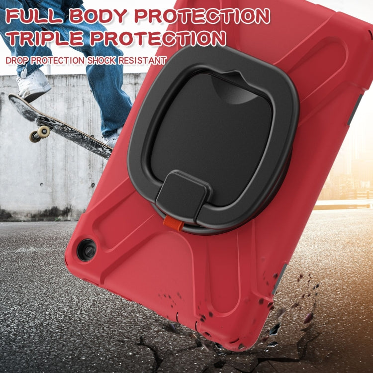 For Amazon Kindle Fire HD10 2023 Silicone Hybrid PC Tablet Case with Holder & Shoulder Strap(Red) - Amazon by PMC TechLife | Online Shopping South Africa | PMC TechLife | Buy Now Pay Later Mobicred