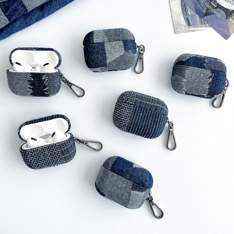 For AirPods 3 Stitching Denim Cloth Bluetooth Earphone Protective Case(Light Color Lightning) - For AirPods 3 by PMC Jewellery | Online Shopping South Africa | PMC Jewellery | Buy Now Pay Later Mobicred