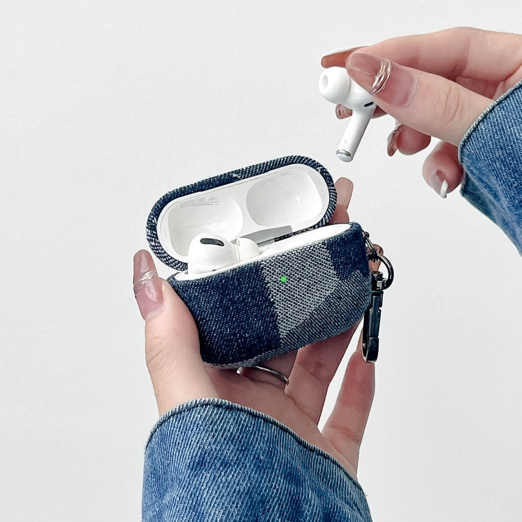 For AirPods Pro 2 Stitching Denim Cloth Bluetooth Earphone Protective Case(Light Color Lightning) - For AirPods Pro 2 by PMC Jewellery | Online Shopping South Africa | PMC Jewellery | Buy Now Pay Later Mobicred