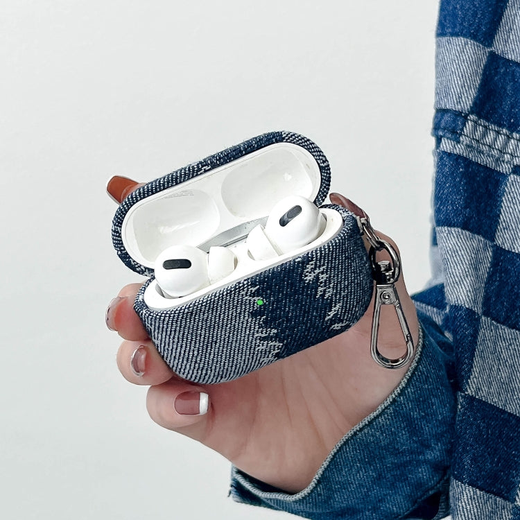 For AirPods Pro 2 Stitching Denim Cloth Bluetooth Earphone Protective Case(Light Color Lightning) - For AirPods Pro 2 by PMC Jewellery | Online Shopping South Africa | PMC Jewellery | Buy Now Pay Later Mobicred