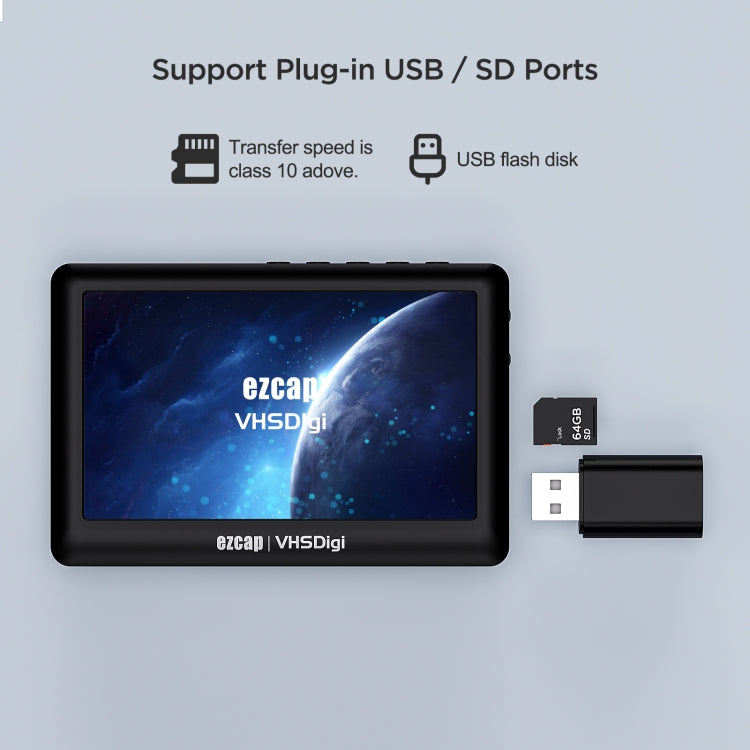 Ezcap 180 VHSDigi 4.3 inch Screen Video Capture Recording Box(Black) - Video Capture Solutions by Ezcap | Online Shopping South Africa | PMC TechLife