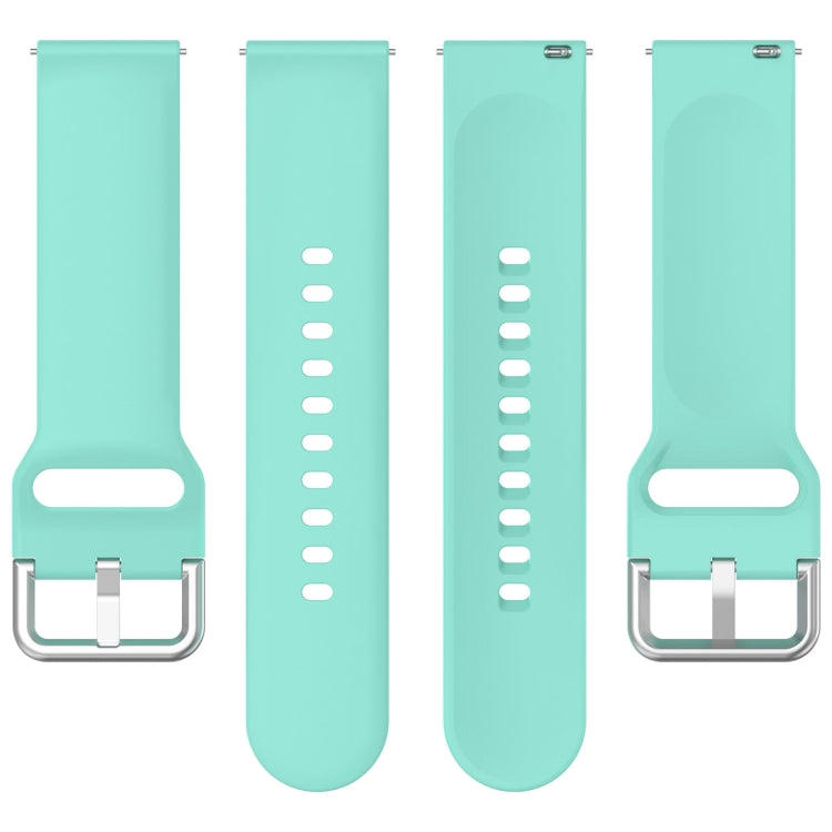 For Xiaomi Watch 2 Solid Color Metal Silver Buckle Silicone Watch Band, Size: S(Teal) - Watch Bands by PMC Jewellery | Online Shopping South Africa | PMC Jewellery