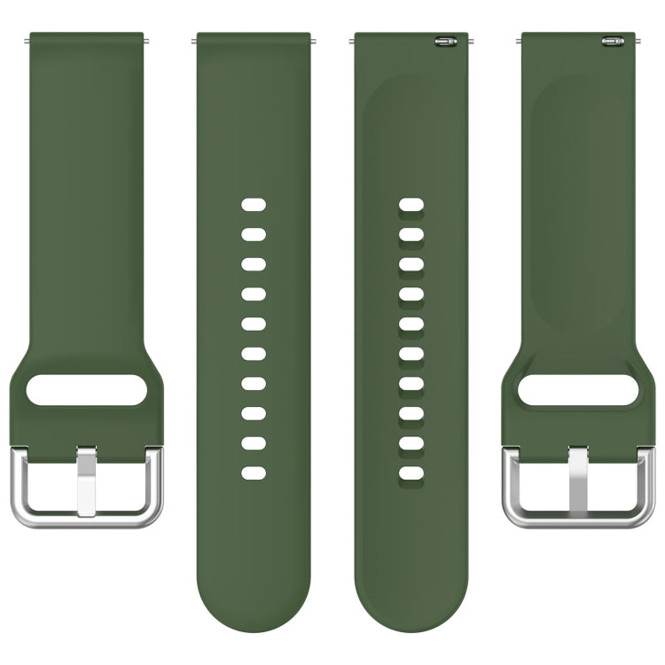 For CMF Watch Pro D395 22mm Solid Color Silver Buckle Silicone Watch Band, Size:S(Army Green) - Watch Bands by PMC Jewellery | Online Shopping South Africa | PMC Jewellery