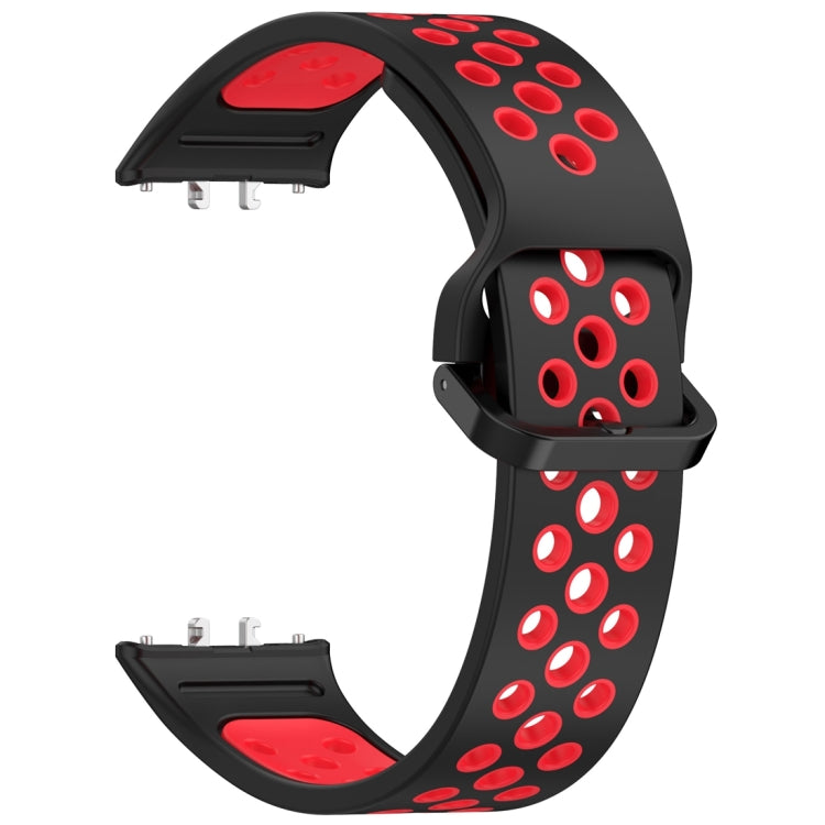 For Samsung Galaxy Fit 3 Two Color Breathable Silicone Watch Band(Black Red) - Watch Bands by PMC Jewellery | Online Shopping South Africa | PMC Jewellery