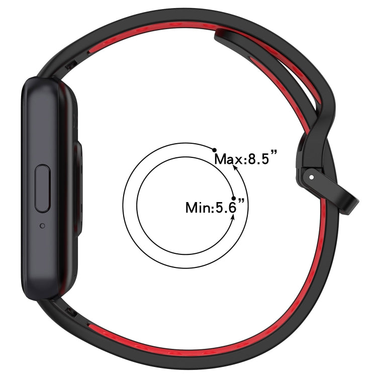 For Samsung Galaxy Fit 3 Two Color Breathable Silicone Watch Band(Black Lime) - Watch Bands by PMC TechLife | Online Shopping South Africa | PMC TechLife