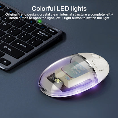 ZGA Colorful Transparent Dual Mode Wireless 2.4G + Bluetooth 5.0 Mouse(Creamy White) - Wireless Mice by ZGA | Online Shopping South Africa | PMC Jewellery | Buy Now Pay Later Mobicred