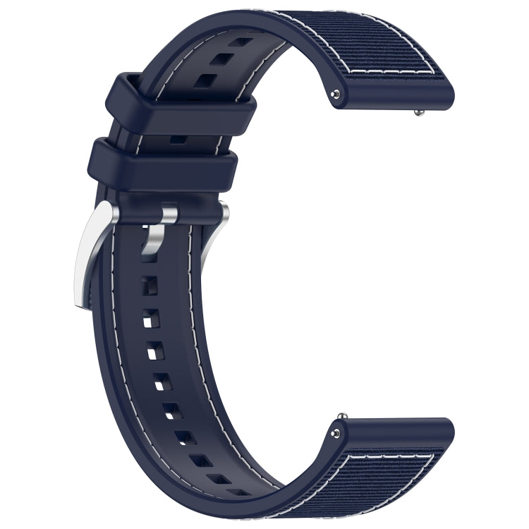 22mm Hybrid Nylon Braid Silicone Watch Band(Midnight Blue) - 22mm Bands by PMC Jewellery | Online Shopping South Africa | PMC Jewellery