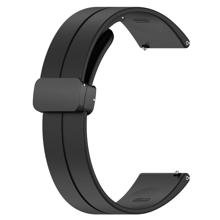 18mm Groove Folding Black Buckle Silicone Watch Band(Black) - 20mm Bands by PMC Jewellery | Online Shopping South Africa | PMC Jewellery