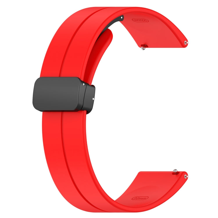 18mm Groove Folding Black Buckle Silicone Watch Band(Red) - 20mm Bands by PMC Jewellery | Online Shopping South Africa | PMC Jewellery