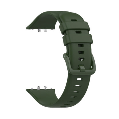 For Samsung Galaxy Fit 3 Solid Color Buckle Silicone Watch Band(Army Green) - Watch Bands by PMC Jewellery | Online Shopping South Africa | PMC Jewellery