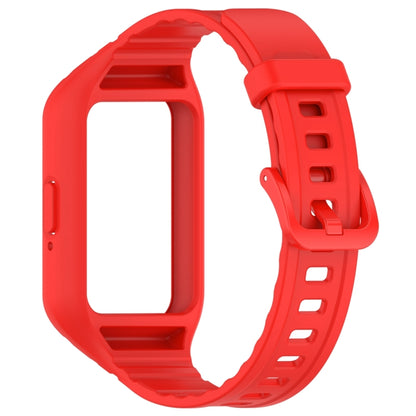 For Samsung Galaxy Fit 3 Solid Color Integrated TPU Watch Band(Red) - Watch Bands by PMC Jewellery | Online Shopping South Africa | PMC Jewellery