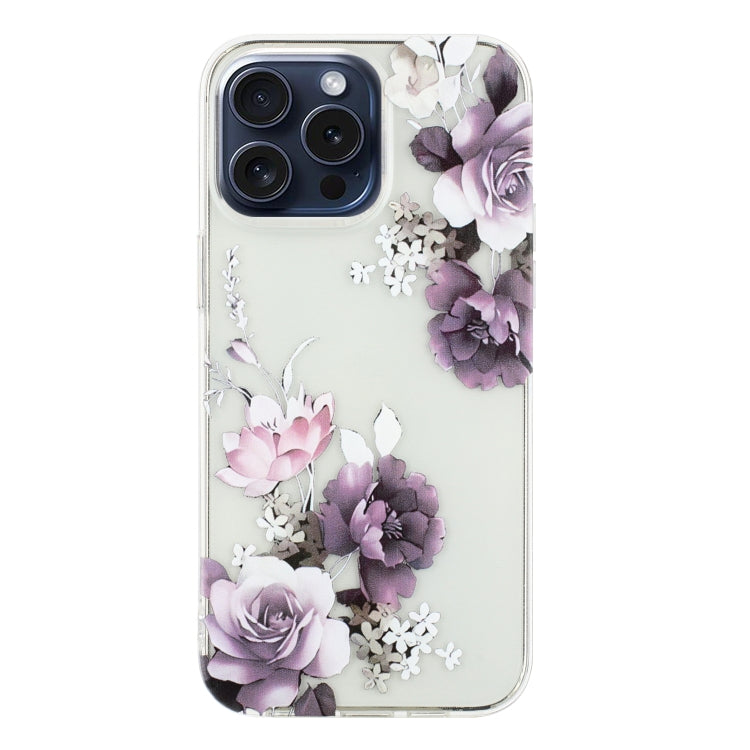 For iPhone 16 Pro Max Colorful Painting Pattern TPU Phone Case(Peony) - iPhone 16 Pro Max Cases by PMC TechLife | Online Shopping South Africa | PMC TechLife | Buy Now Pay Later Mobicred