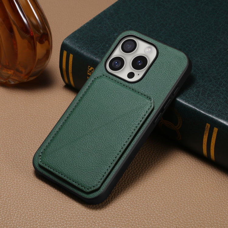 For iPhone 16 Pro D04 Calf Texture Dual Card Slot Holder Phone Case(Green) - iPhone 16 Pro Cases by PMC Jewellery | Online Shopping South Africa | PMC Jewellery | Buy Now Pay Later Mobicred