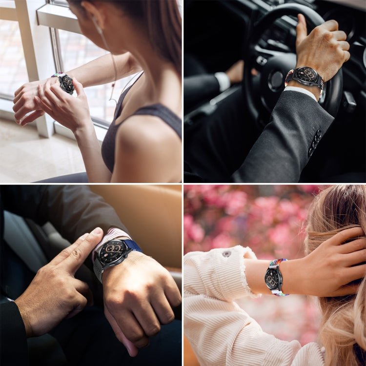 18mm Two-color Magnetic Braided Nylon Watch Band(Blue Black) - 18mm Bands by PMC TechLife | Online Shopping South Africa | PMC TechLife | Buy Now Pay Later Mobicred