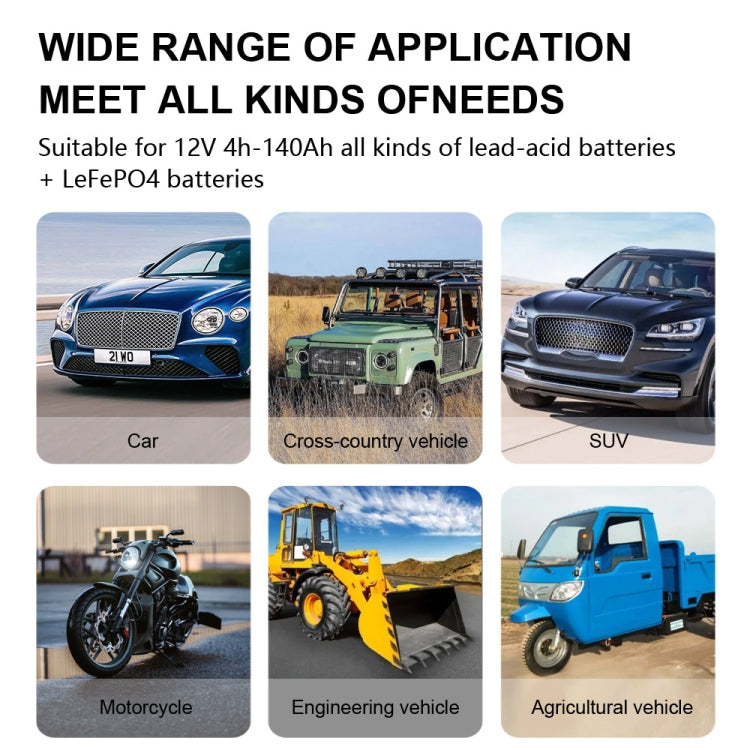 FOXSUR 7A 12V Car / Motorcycle Smart Battery Charger, Plug Type:EU Plug(Yellow) - free shipping - PMC TechLife - Order now!