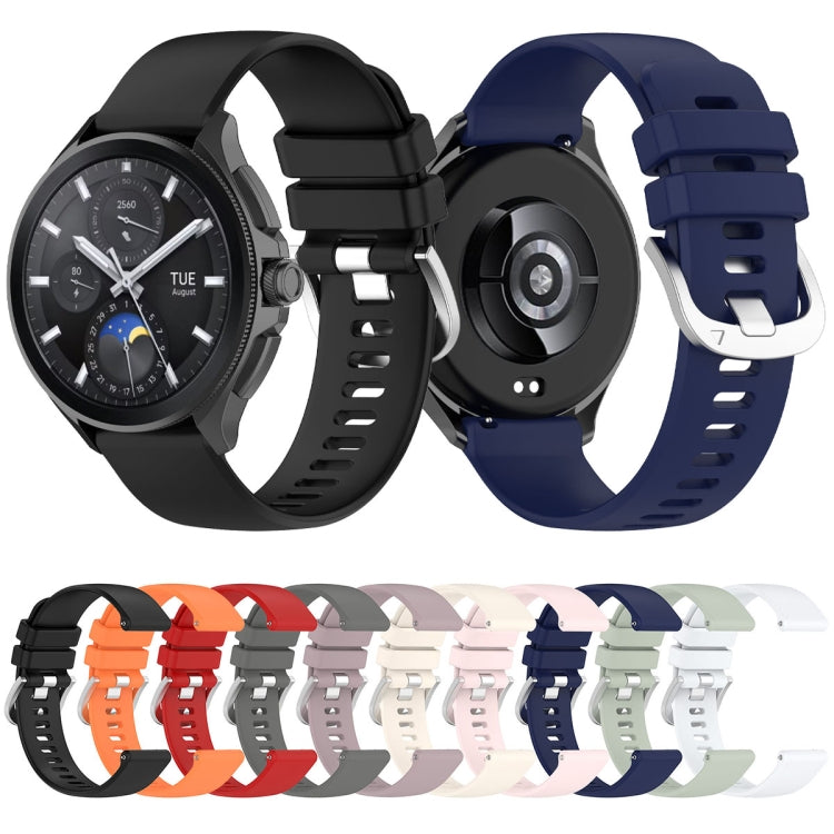 For Xiaomi Watch 2 Liquid Glossy Silver Buckle Silicone Watch Band(Dark Blue) - Watch Bands by PMC Jewellery | Online Shopping South Africa | PMC Jewellery