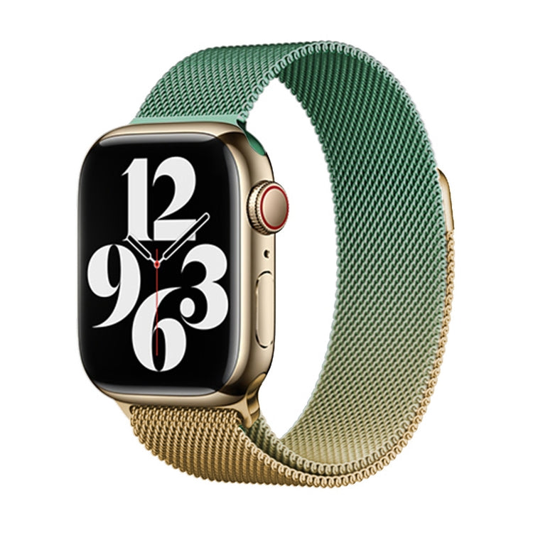 For Apple Watch Series 8 41mm Milan Gradient Loop Magnetic Buckle Watch Band(Gold Violet) - Watch Bands by PMC TechLife | Online Shopping South Africa | PMC TechLife