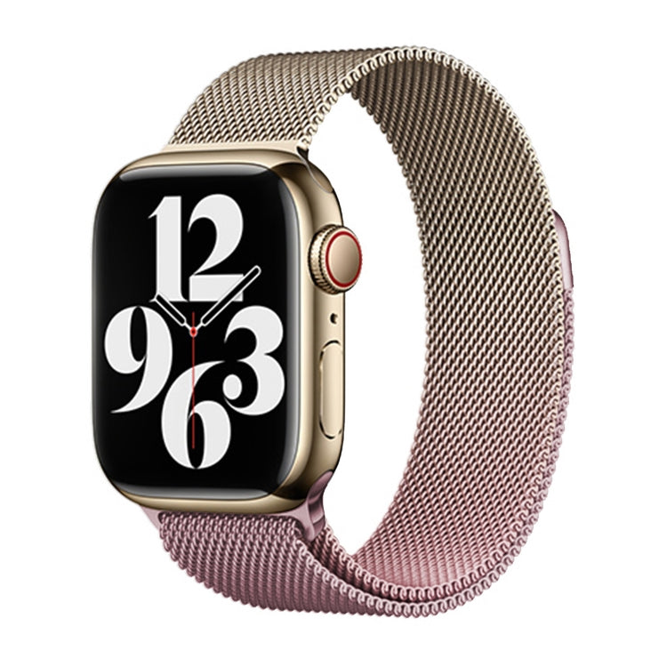 For Apple Watch Series 4 40mm Milan Gradient Loop Magnetic Buckle Watch Band(Gold Light Pink) - Watch Bands by PMC TechLife | Online Shopping South Africa | PMC TechLife