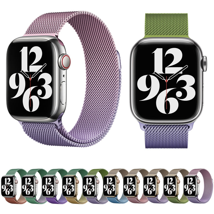 For Apple Watch Series 9 41mm Milan Gradient Loop Magnetic Buckle Watch Band(Orange Green) - Watch Bands by PMC Jewellery | Online Shopping South Africa | PMC Jewellery