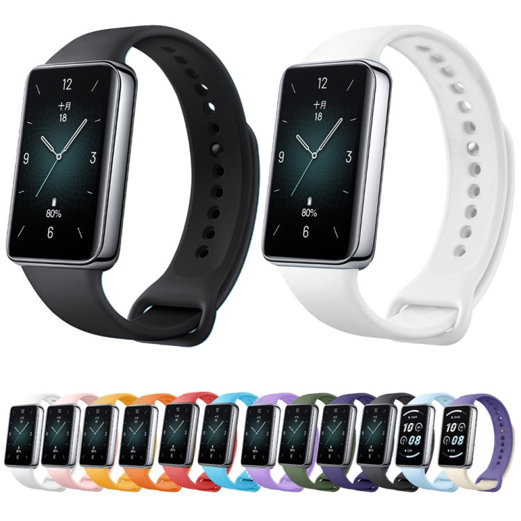For Honor Band 9 Solid Color Silicone Watch Band(Pink) - Watch Bands by PMC TechLife | Online Shopping South Africa | PMC TechLife