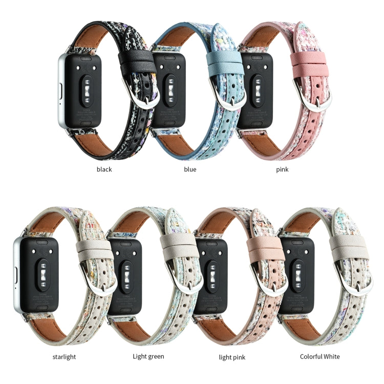 For Samsung Galaxy Fit 3 Woolen Leather Watch Band(Pink) - Watch Bands by PMC TechLife | Online Shopping South Africa | PMC TechLife | Buy Now Pay Later Mobicred