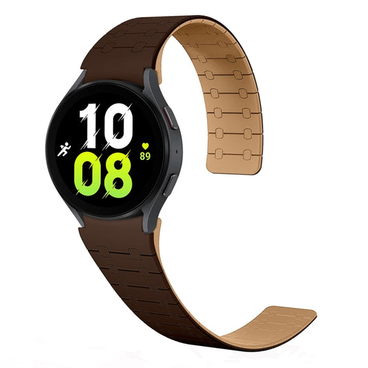 For Samsung Galaxy Watch 6 / 5 / 4 Two Color Loop Magnetic Silicone Watch Band(Dark Brown+Light Brown) - Watch Bands by PMC Jewellery | Online Shopping South Africa | PMC Jewellery