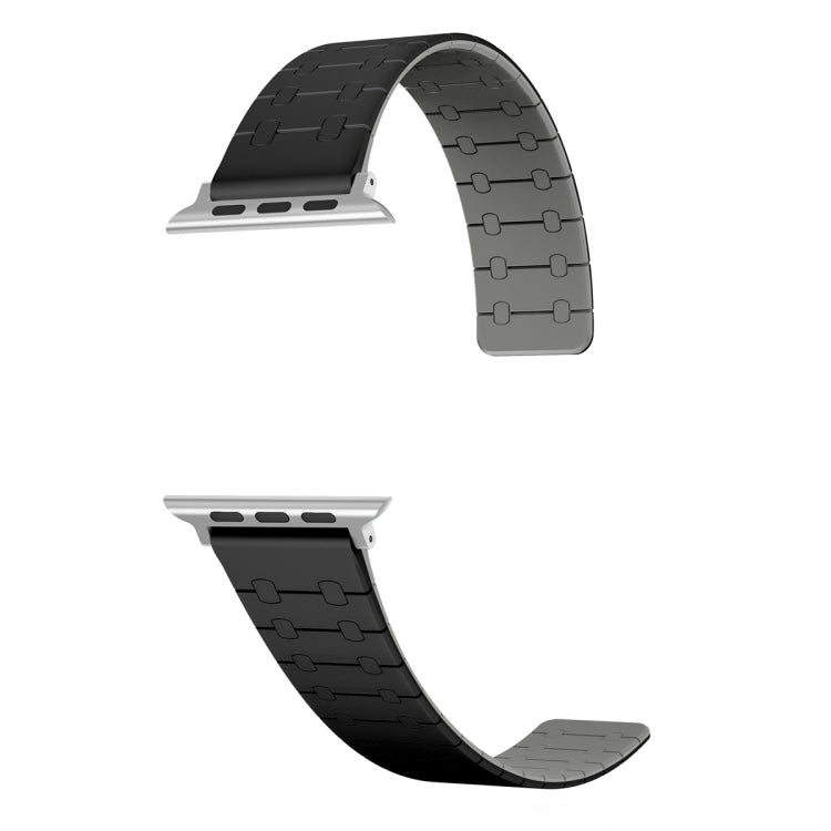For Apple Watch SE 44mm Two Color Loop Magnetic Silicone Watch Band(Black+Grey) - Watch Bands by PMC TechLife | Online Shopping South Africa | PMC TechLife