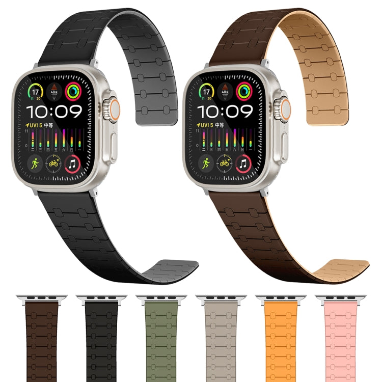 For Apple Watch SE 40mm Two Color Loop Magnetic Silicone Watch Band(Orange+Starlight) - free shipping - PMC TechLife - Order now!