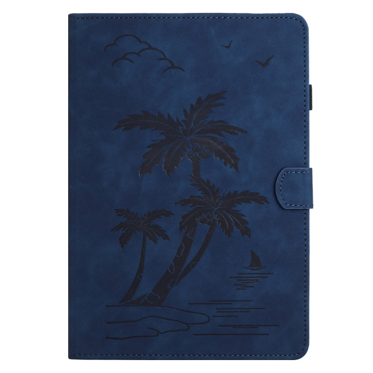 For iPad Pro 11 2024 Coconut Tree Embossed Smart Leather Tablet Case(Blue) - iPad Pro 11 2024 Cases by PMC Jewellery | Online Shopping South Africa | PMC Jewellery | Buy Now Pay Later Mobicred