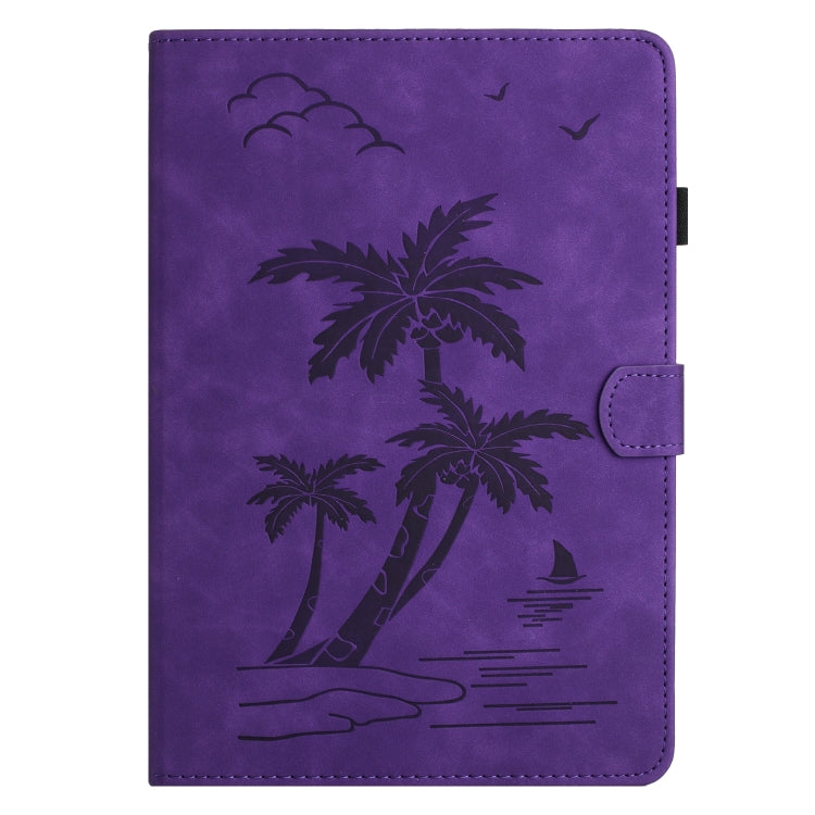 For iPad Pro 11 2024 Coconut Tree Embossed Smart Leather Tablet Case(Purple) - iPad Pro 11 2024 Cases by PMC TechLife | Online Shopping South Africa | PMC TechLife | Buy Now Pay Later Mobicred