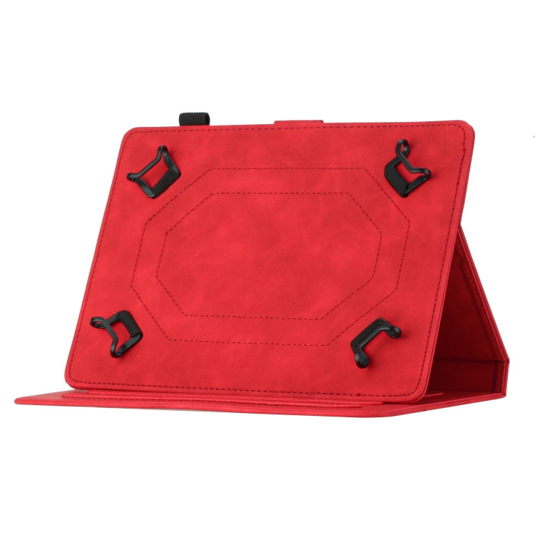 For 10 inch Universal Coconut Tree Embossed Leather Tablet Case(Red) - 10 - 11 inch by PMC TechLife | Online Shopping South Africa | PMC TechLife | Buy Now Pay Later Mobicred