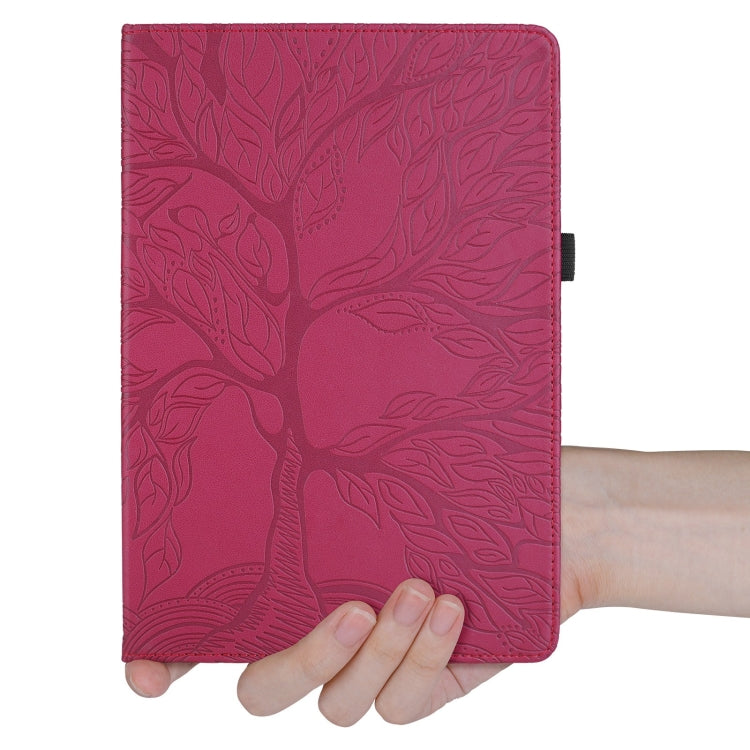For Honor Pad 9 Tree Life Embossed Rotation Leather Tablet Case(Red) - Honor by PMC TechLife | Online Shopping South Africa | PMC TechLife | Buy Now Pay Later Mobicred