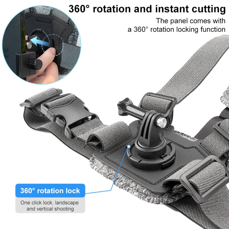 3 in 1 Adjustable Body Mount Belt Chest Strap with Mount & Screw(Grey) - Chest Belt by RUIGPRO | Online Shopping South Africa | PMC Jewellery | Buy Now Pay Later Mobicred